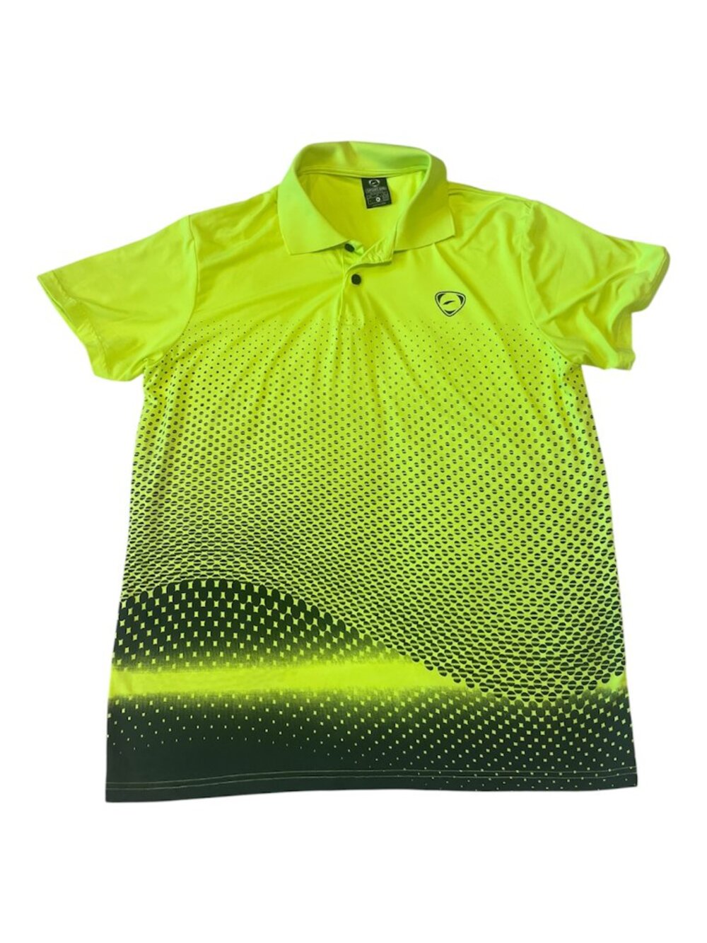 JEANSIAN Men's Golf Shirt Size Large Neon Yellow Regular Fit Sport Dri Stretchy